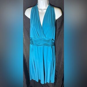 Turquoise Marilyn Monroe dress.